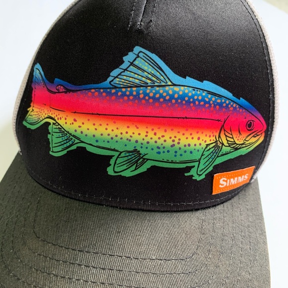 Simms Rainbow Trout Fish Trucker Hat 